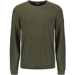 No Excess Pullover crewneck garment dyed + st dark moss