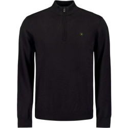 No Excess Pullover half zip 2 coloured melang black