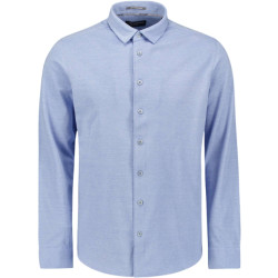 No Excess Shirt jersey pique stretch office blue