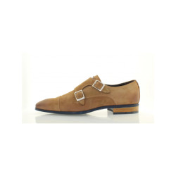 Giorgio 96416 cognac suede gespschoen met rubber zool