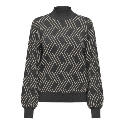 Only onlanny ls jq o-neck knt 15327635 dark grey melange