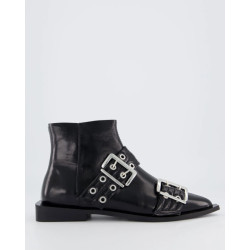 Ganni Dames feminine buckle flat boot