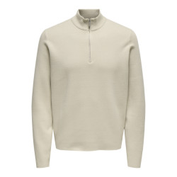 Only & Sons onscooper half zip high neck knit n 22032411 silver lining