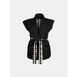 Mucho Gusto Gilet teddy zwart