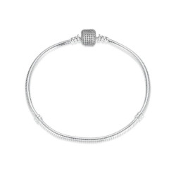 Mijn bedels Sterling bedelarmband met glimmende clipsluiting