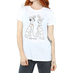 Li-cense 101 dalmatians dames pongo en perdita katoenen vriend t-shirt