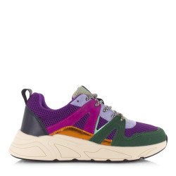 Poelman Ps green/purple/black lage sneakers dames