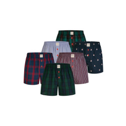 Phil & Co Wijde boxershorts heren geweven katoen pack 6-pack d415