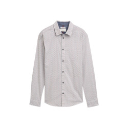 Tom Tailor Printed stretch shirt ecru dessin