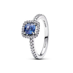 Mijn bedels Sterling ring met blauw kristal en zirkonia's