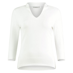 Kustom Kit Dames mandarijnkraag regular 3/4 mouw top