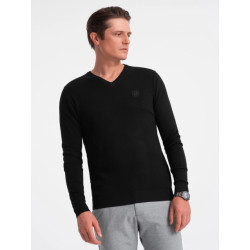 Ombre Heren v-hals sweater ribgebreide boorden - bs-0107zw