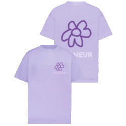 Flaneur Homme Heren flower doodle t-shirt purple