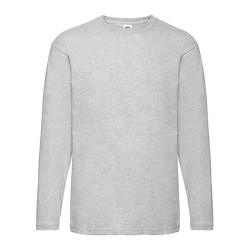 Fruit of the Loom Heren valueweight heather t-shirt met lange mouwen
