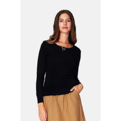 William de Faye Long sleeve crewneck zwart