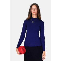 William de Faye Funnel neck blauw