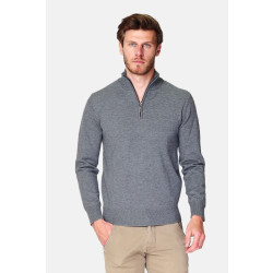 William de Faye Short zip dark gray