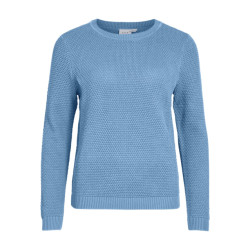 Vila vidalo o-neck l/s knit top- noos 14082767 blissful blue