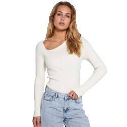 Norr Sherry knit top off white -