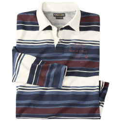 Atlas For Men Herenpoloshirt met contrasterende lange mouwen