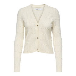Only Onlkatia ls cable v-neck cardi knt licht