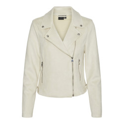 Vero Moda Vmjose ss24 short faux suede jacket ecru