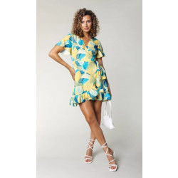 Colourful Rebel Telsi shell wrap dress washed yellow