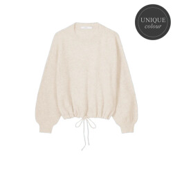 Summum 7s5889-7975 122 puff sleeve sweater wool elastane blend knit ivory