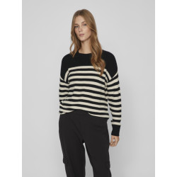 Vila Viril rib stripe l/s knit top noo