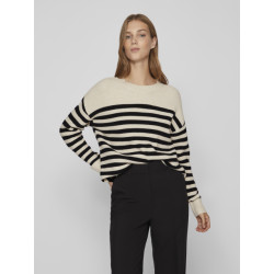 Vila Viril rib stripe l/s knit top noo