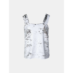 Mucho Gusto ® paillettentop wit zilver