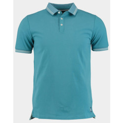 Bos Bright Blue Polo korte mouw jason polo fine pique contras 24108ja01bo/316 dark ocean