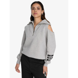 Alix The Label Ladies knitted zip collar sweater grey