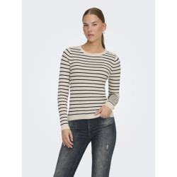 Only Onlmila ls stripe button o-neck cs