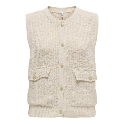 Only Onlceleste o-neck vest knt beige