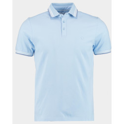 Bos Bright Blue Polo korte mouw brick polo oxford collar 24108br06bo/210 light blue