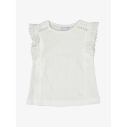 Mayoral Meisjes t-shirt crochet wit