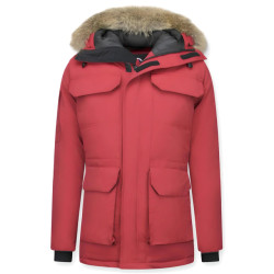 Beluomo Winterjas met bontkraag