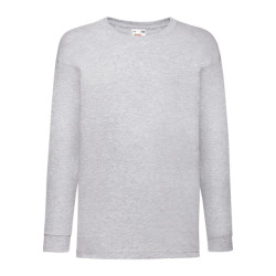 Fruit of the Loom Kinder/kids valueweight heather t-shirt met lange mouwen