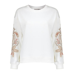 Geisha sweater embroiderd sleeves 52140-24 10 off-white