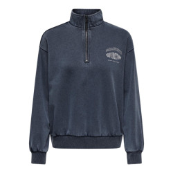 Only Onlhenrietta ls half zip print swt antraciet