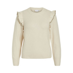 Vila Vinanzy ls o-neck flounce beige