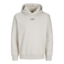 Jack & Jones Jcoalpha mountain print sweat hood beige