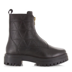 Shoecolate Leren boots met front zip biker boots dames