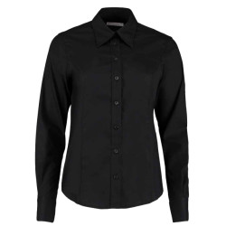 Kustom Kit Dames zakelijk oxford getailleerde overhemd met lange mouwen