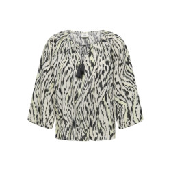 Jacqueline de Yong sapna 3/4 tassel top wvn 15341781 sandshell
