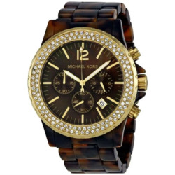 Michael Kors Bicolor resin horloge voor dames met analoge wijzerplaat