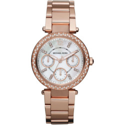 Michael Kors Rose stalen horloge met wit wijzerplaat