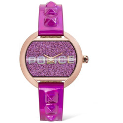 Police Politie multicolor leren horloge met wijzerplaat 36mm