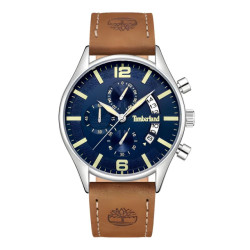 Timberland Leren horloge met blauwe wijzerplaat